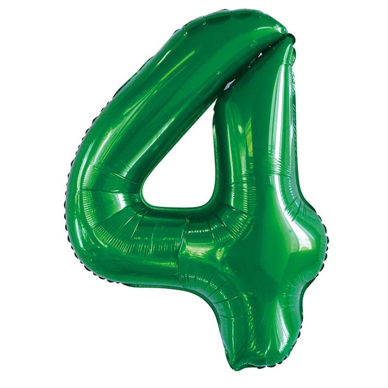 Green Giant Foil Number Balloon - 4 - The Party Room