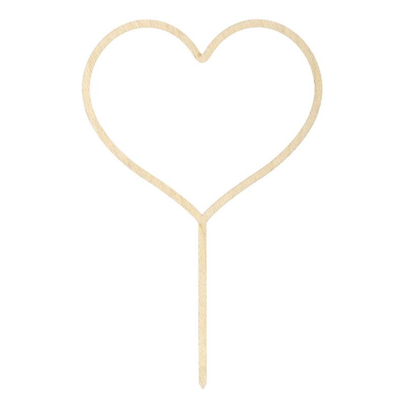 Wooden Heart Cake Topper - The Party Room