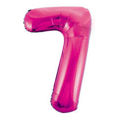 Hot Pink Giant Foil Number Balloon - 7 - The Party Room