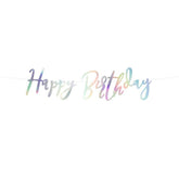 Iridescent Happy Birthday Banner - The Party Room