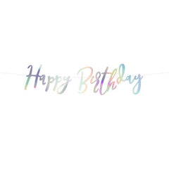 Iridescent Happy Birthday Banner - The Party Room