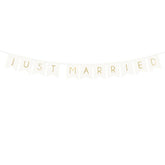 Just Married White Banner - The Party Room