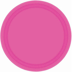 Large Bright Pink Plates (20 Pack) - The Party Room