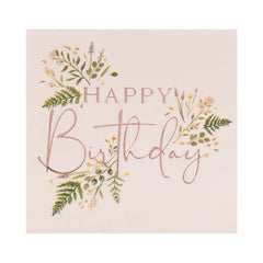 Botanical Happy Birthday Napkins - The Party Room