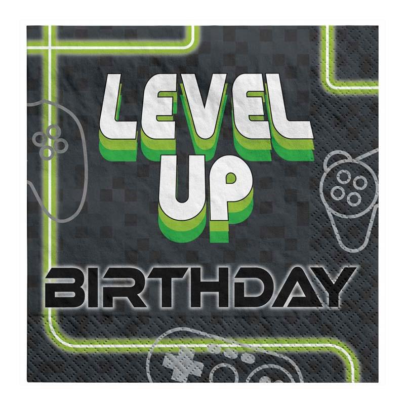 Level Up Gaming Napkins 16pk - The Party Room