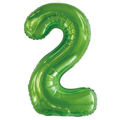Lime Green Giant Foil Number Balloon - 2 - The Party Room