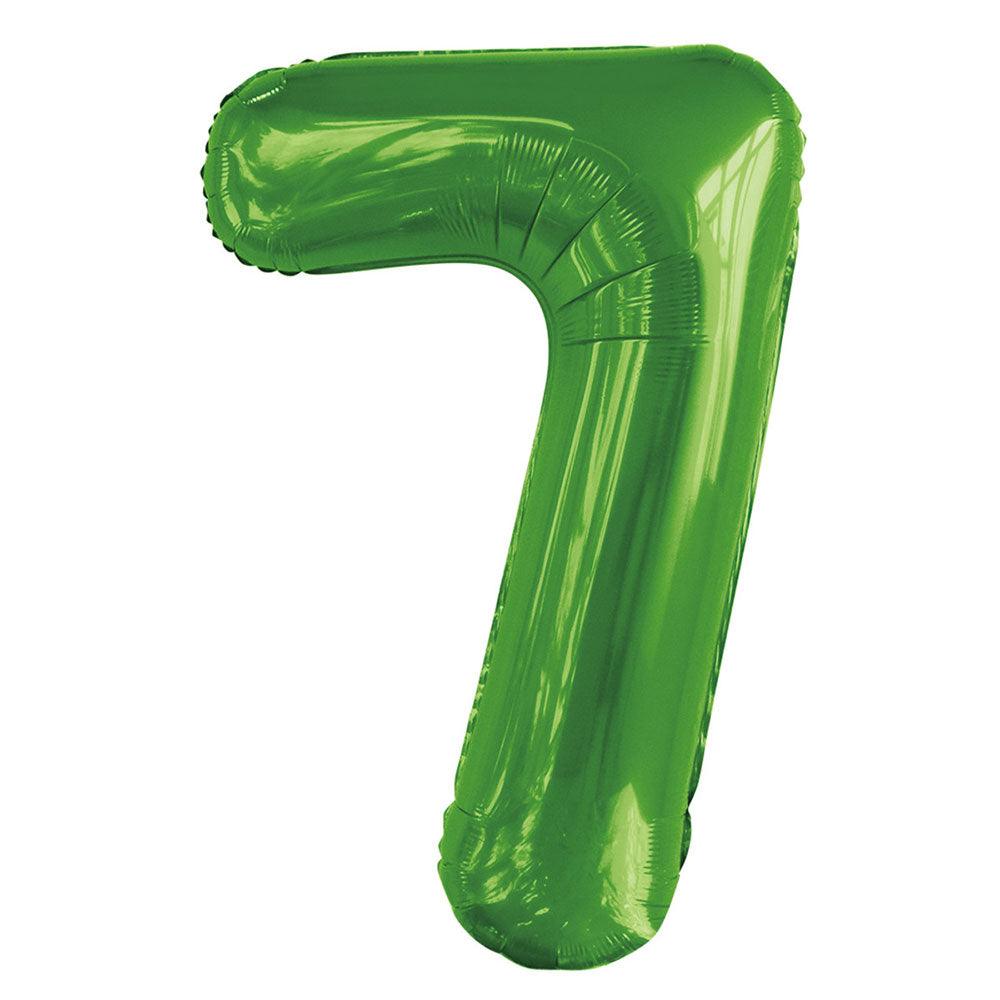 Lime Green Giant Foil Number Balloon - 7 - The Party Room