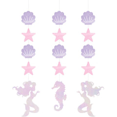 Mermaid Shine Iridescent Hanging String Cutouts - The Party Room