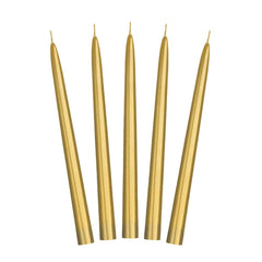 Metallic Gold Taper Dinner Candles 10pk - The Party Room