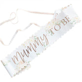 Floral Rose Gold Mummy to Be Sash - The Party Room