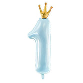 Blue Number 1 Crown Foil Balloon - The Party Room