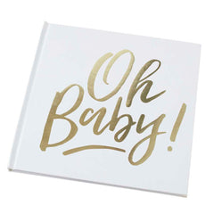 Gold Oh Baby Shower Guest Book - The Party Room