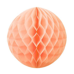 Pastel Peach Honeycomb Balls 25cm - The Party Room
