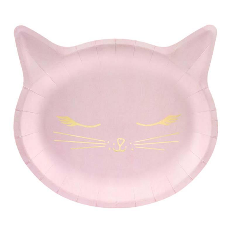 Pink Cat Plates - The Party Room