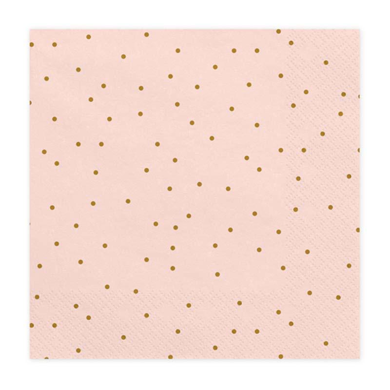Pink & Gold Dot Napkins 20pk - The Party Room