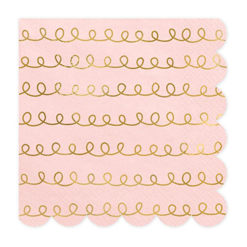 Pink Gold Spiral Napkins - The Party Room