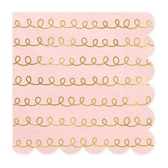 Pink Gold Spiral Napkins - The Party Room