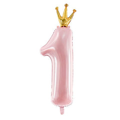 Pink Number 1 Crown Foil Balloon - The Party Room
