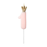 Pink Number 1 Crown Candle - The Party Room