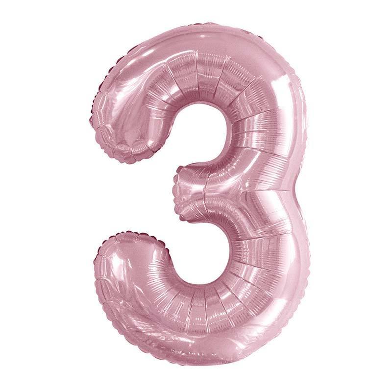 Pink Giant Foil Number Balloon - 3 - The Party Room