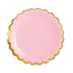 Light Pink Scalloped Plates 6pk - The Party Room