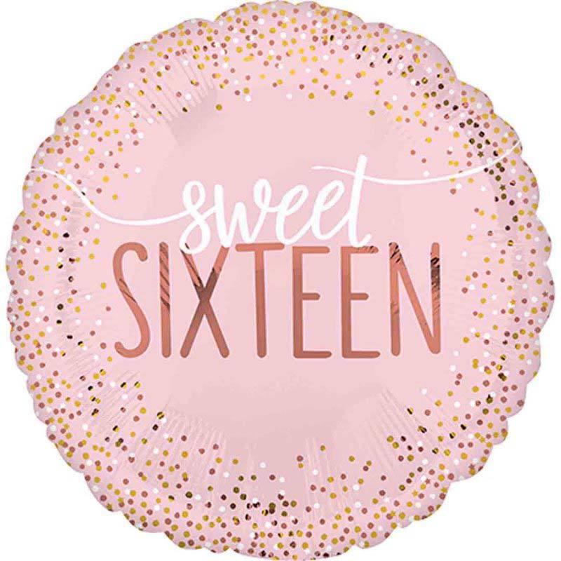 Blush Pink Sweet Sixteen Foil Balloon - The Party Room