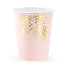 Light Pink Leaf Cups 6pk - The Party Room