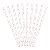 Light Pink Heart Straws 10pk - The Party Room