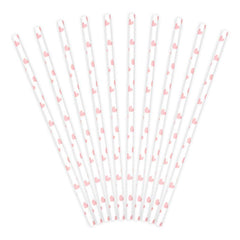 Light Pink Heart Straws 10pk - The Party Room