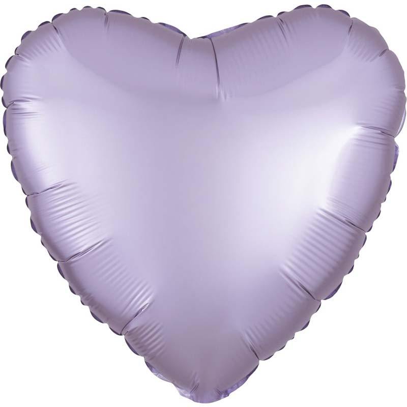 Satin Luxe Pastel Lilac Heart Foil Balloons - The Party Room