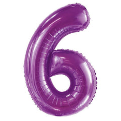 Purple Giant Foil Number Balloon - 6 - The Party Room