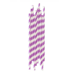 Purple Striped Paper Straws - The Party Room