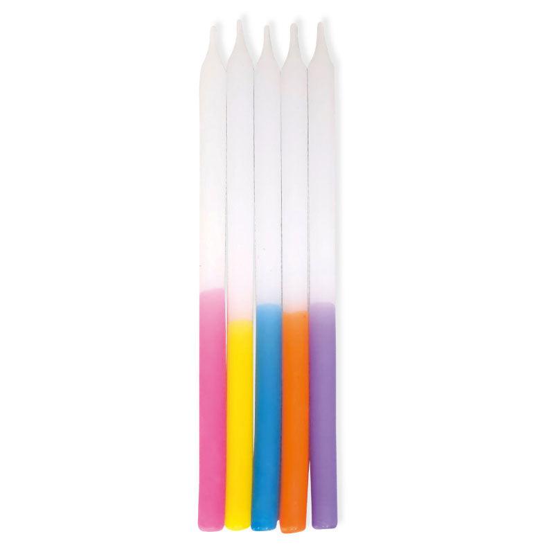 Rainbow Ombre Taper Candles - The Party Room