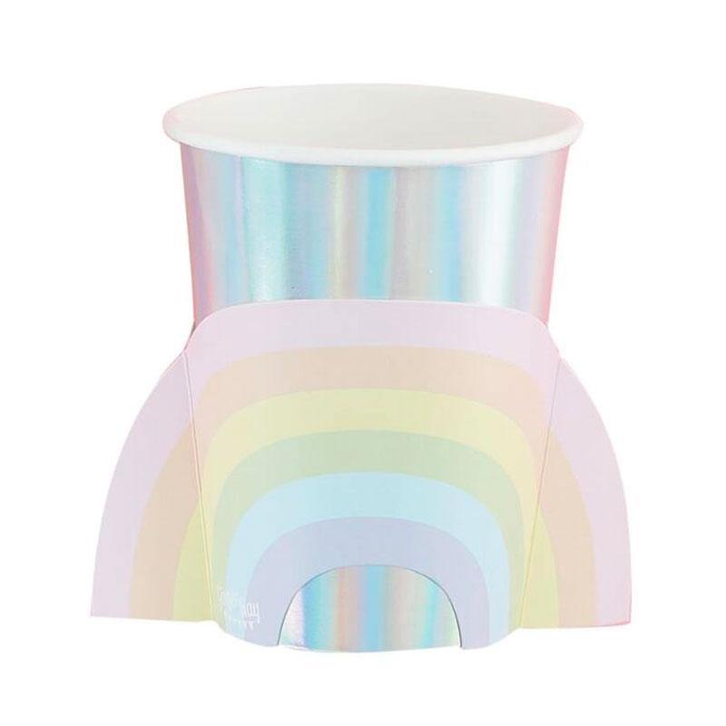 Pastel and Iridescent Rainbow Cups - The Party Room