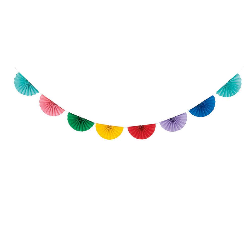 Colourful Paper Fan Garland - The Party Room