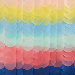 Rainbow Tissue Paper Disc Party Backdrop - The Party Room
