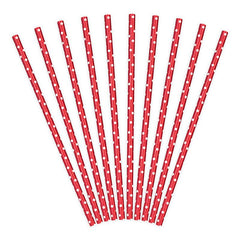 Red Dot Straws 10pk - The Party Room
