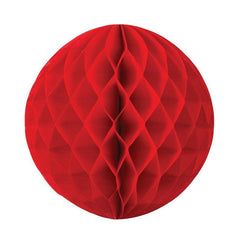 Red Honeycomb Balls 25cm - The Party Room