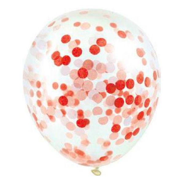 Confetti Balloons Red (3 Pack) The Party Room NZ