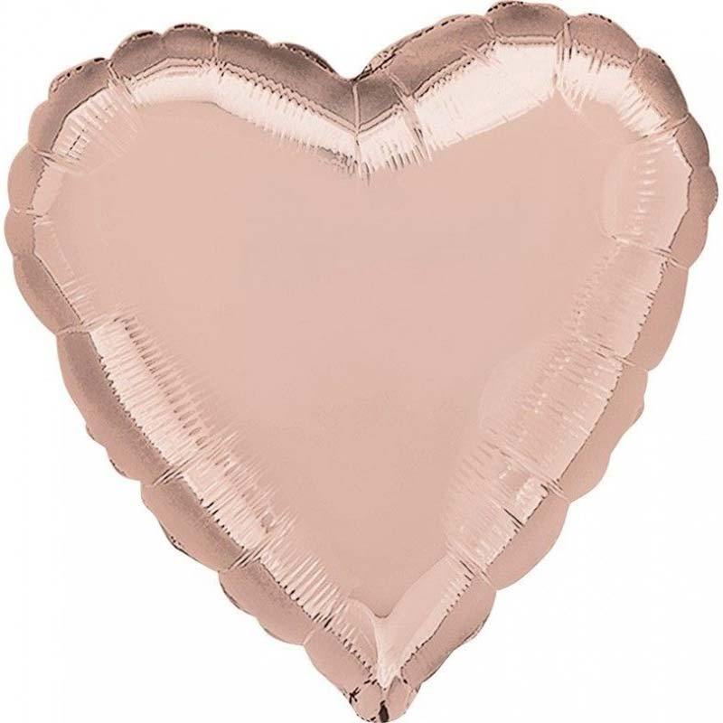 Rose Gold Heart Foil Balloons - The Party Room