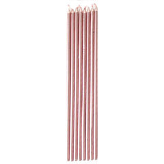 Rose Gold Tall Candles 10pk - The Party Room