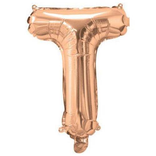 Rose Gold Foil Letter Balloons - T - The Party Room