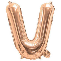Rose Gold Foil Letter Balloons - V - The Party Room