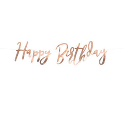 Rose Gold Happy Birthday Banner - The Party Room