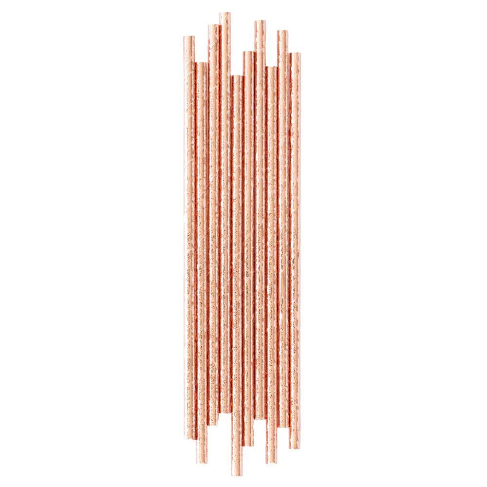 Rose Gold Foil Paper Straws - The Party Room