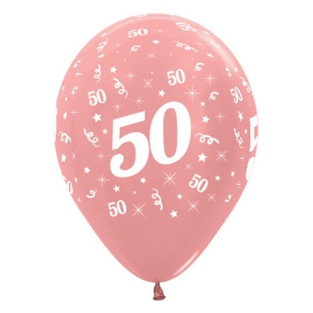 Rose Gold 50th Birthday Balloons - The Party Room
