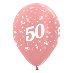 Rose Gold 50th Birthday Balloons - The Party Room