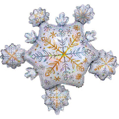Large Shining Snow Cluster Foil Balloon - The Party Room
