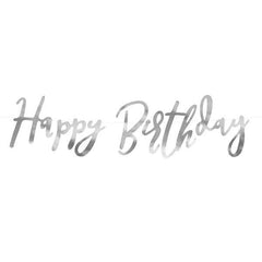 Silver Happy Birthday Banner - The Party Room