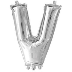 Silver Foil Letter Balloons - V - The Party Room